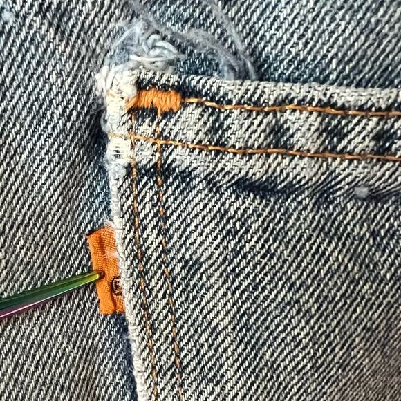 VTG Relaxed Fit 550 RARE Orange Tab High Rise Waisted Mom Student Jean - Picture 9 of 16